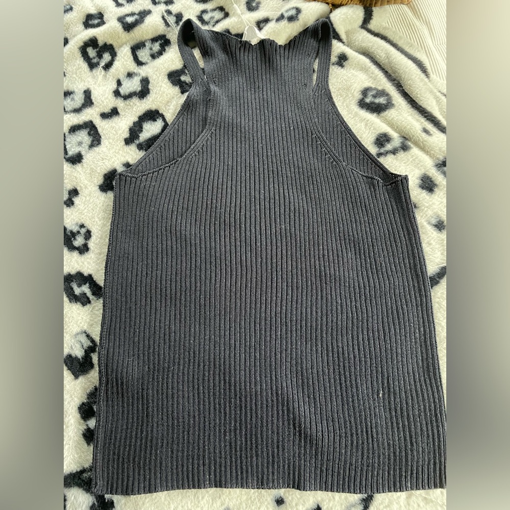 Hugo Boss Navy Ribbed Knit Top - Picture 4 of 5